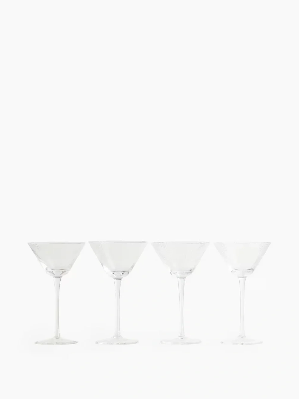 H&M home 4 pack fluted cocktail glasses